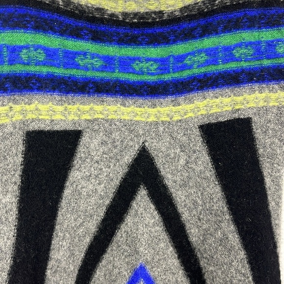 Free People Womens Tank Top SP Gray Green Pullover Floral/Stripe Wool Blend EUC - Picture 5 of 12